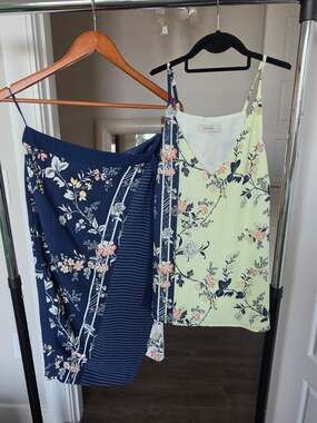 Oasis Floral Top and Skirt Set Size M